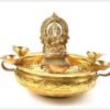 Ganesha Urli schaal met lamp in messing